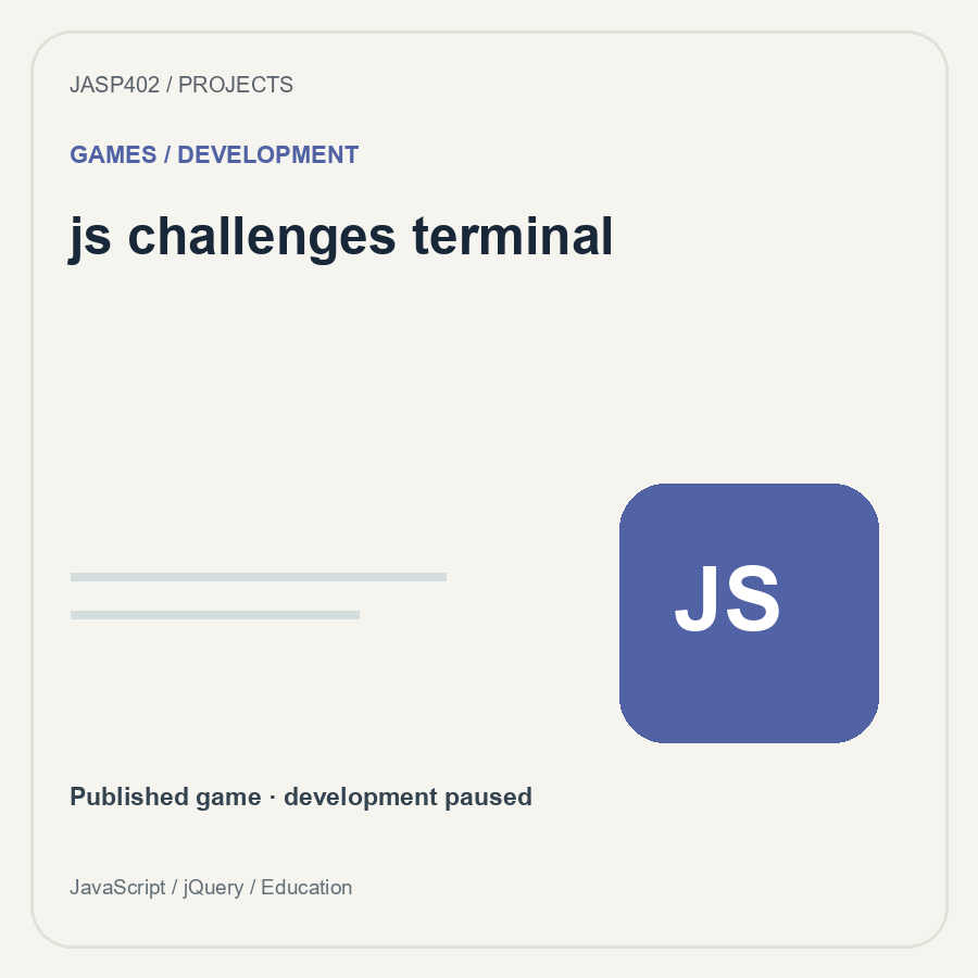 js-challenges-terminal project cover